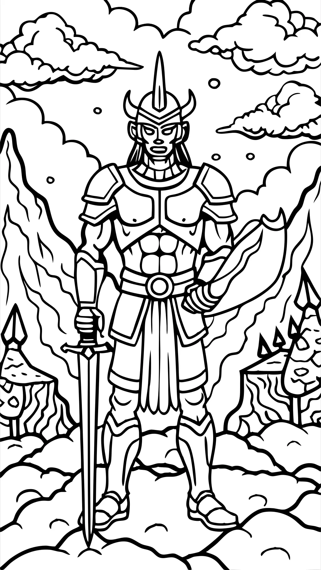 warrior coloring pages